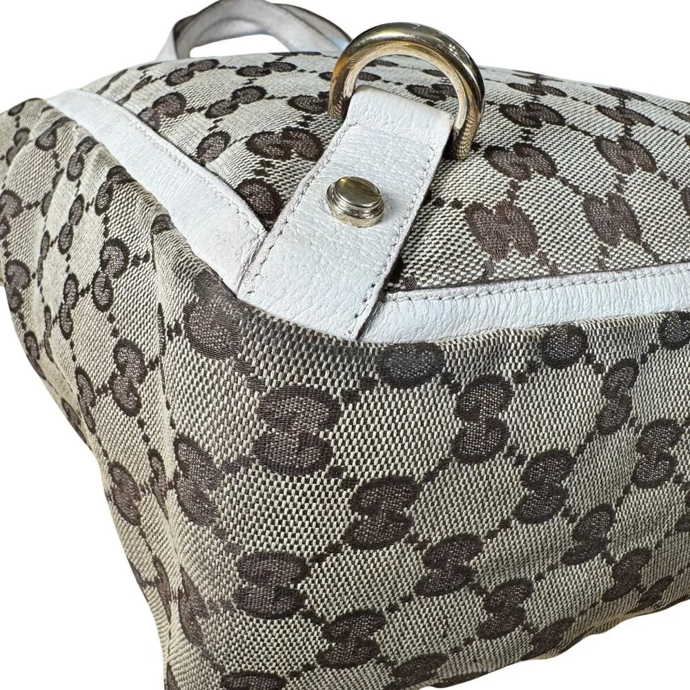 Gucci Beige/Cream GG Canvas and Leather Abbey D-Ring Small Mini Tote Handbag - Picture 7 of 12